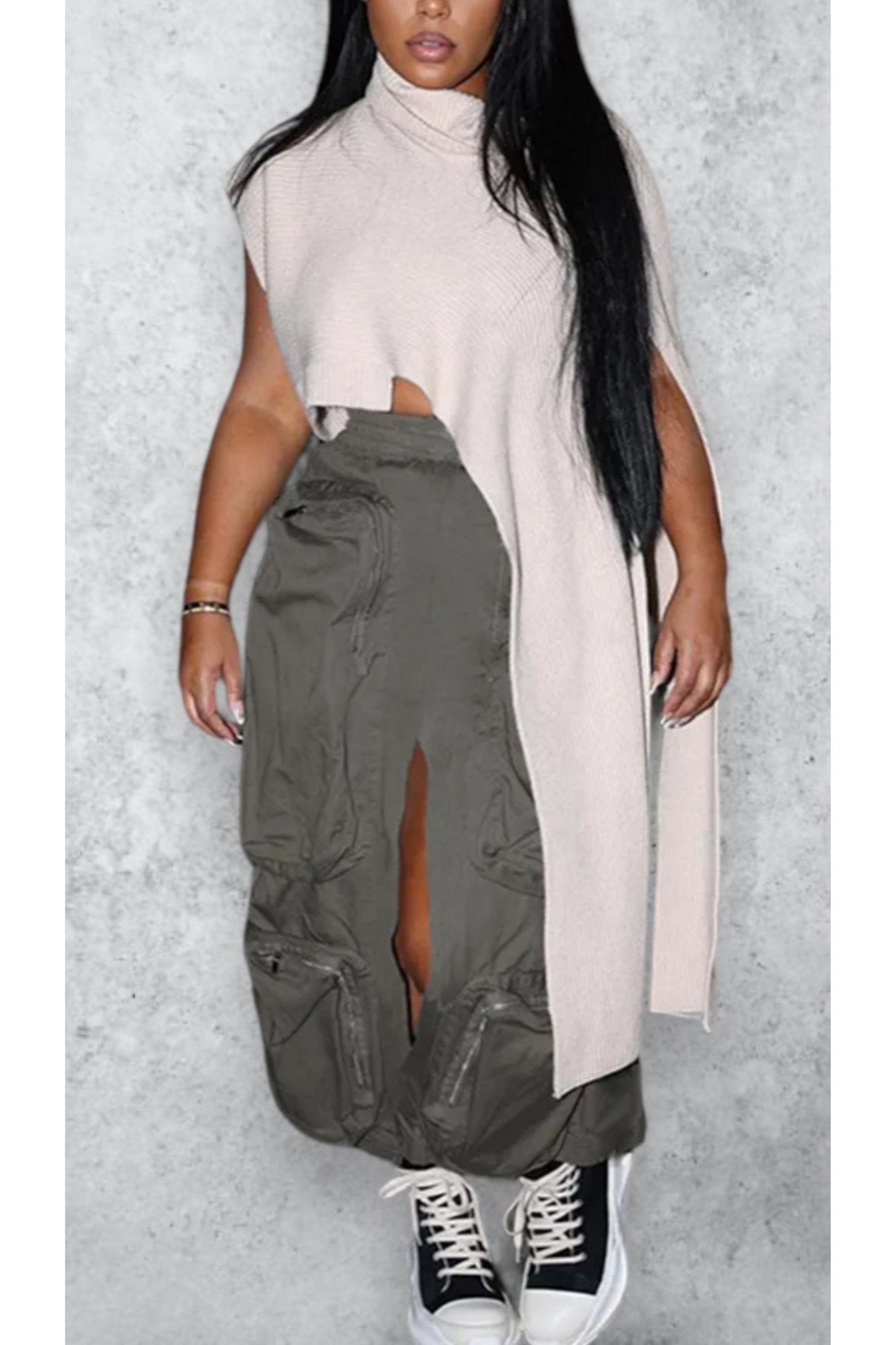 Don't Play Me Cargo Skirt - Silver