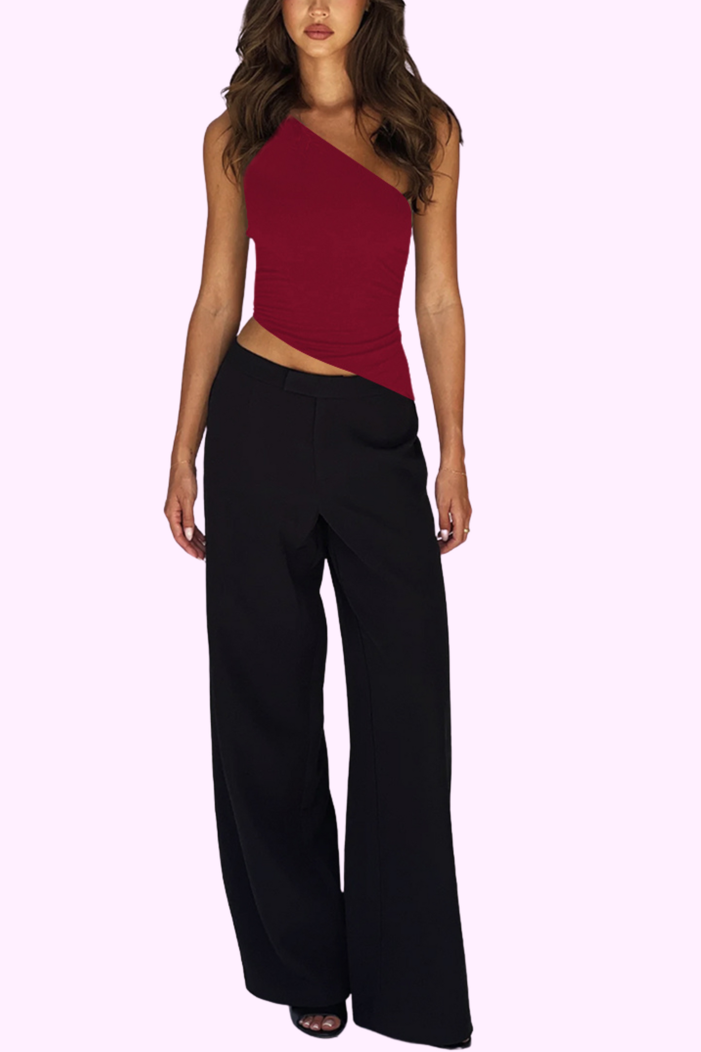Stay Staring Top - Burgundy