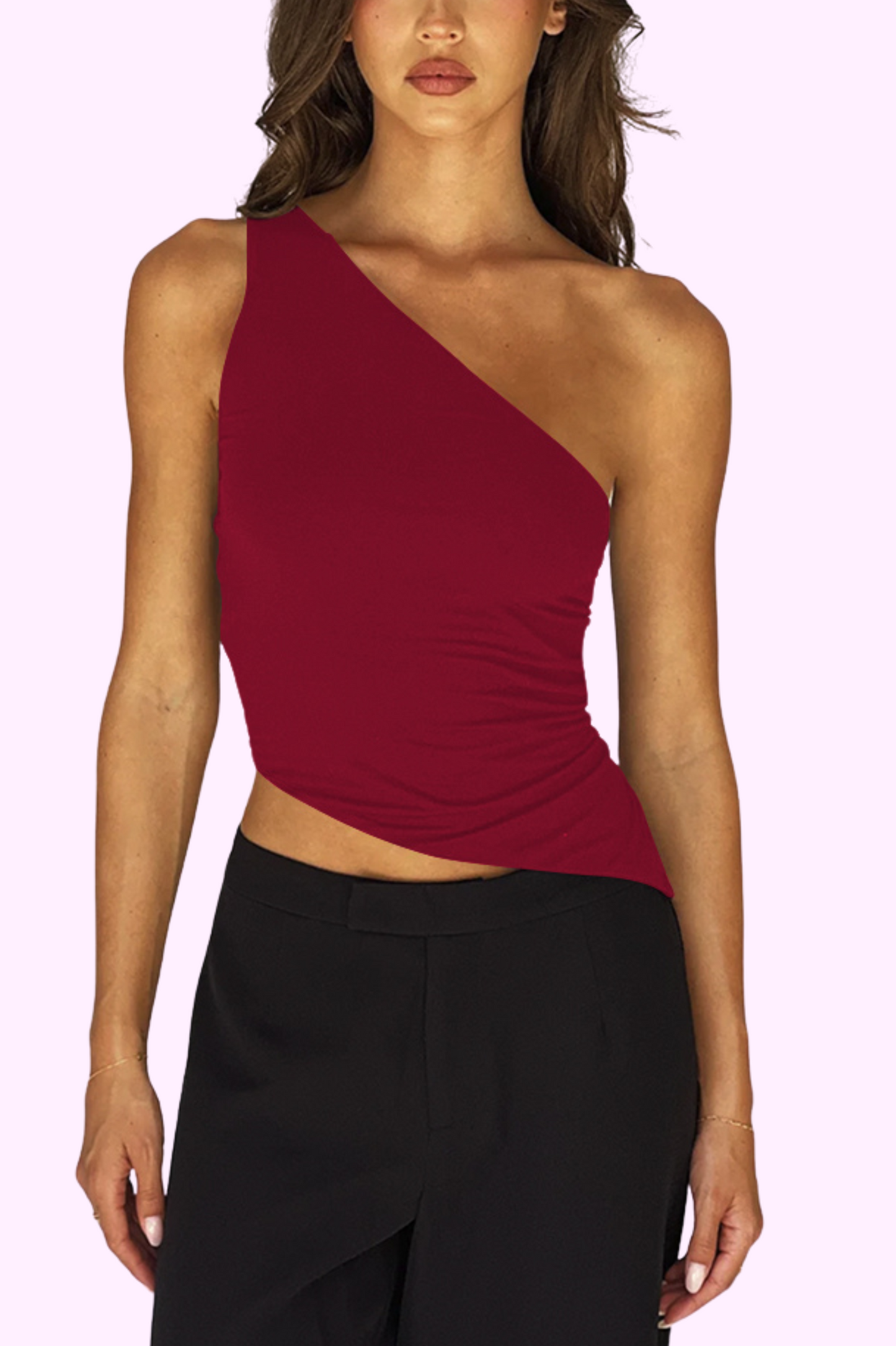 Stay Staring Top - Burgundy