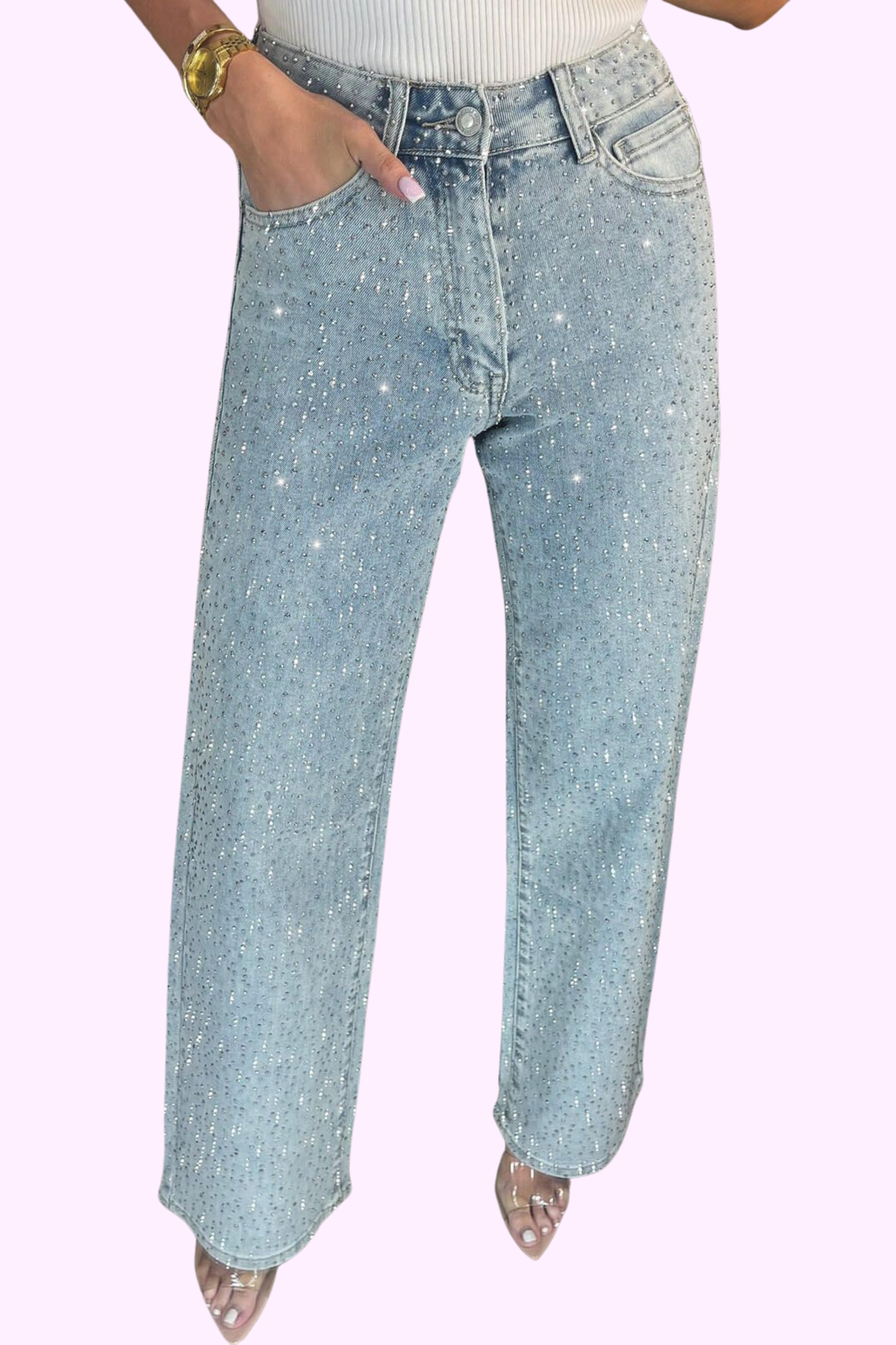 Diamond Aesthetic Jeans - Dark Blue