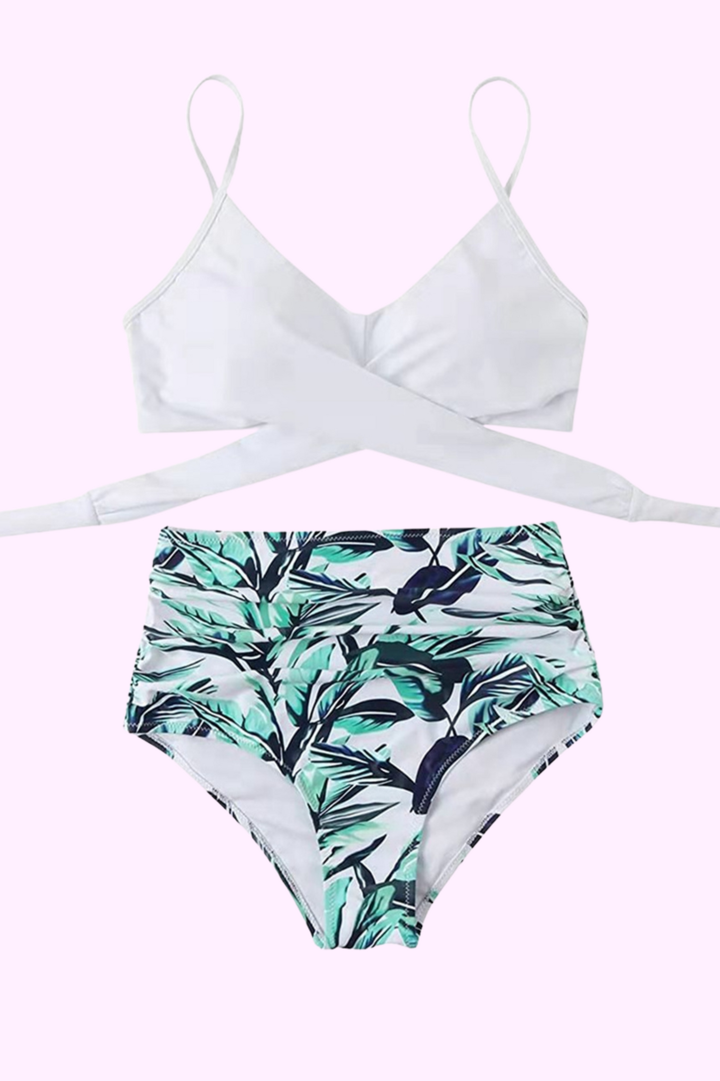 Leafin' You Behind High-Waisted Bikini Set