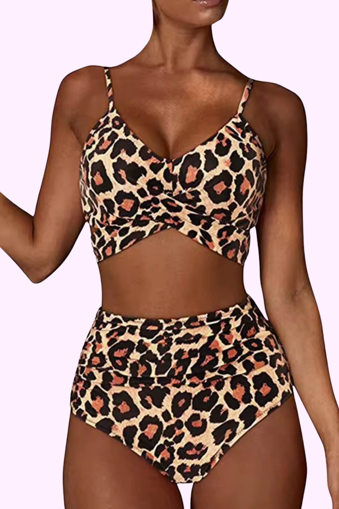 Fierce Feline High-Waisted Bikini Set
