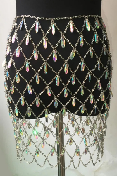 Drippin Jeweled Skirt - Multicolor