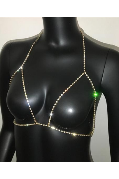 Bling It Up Jeweled Bralette - Gold