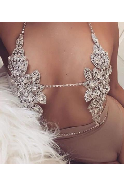 Nothing Better Jeweled Bralette - Silver
