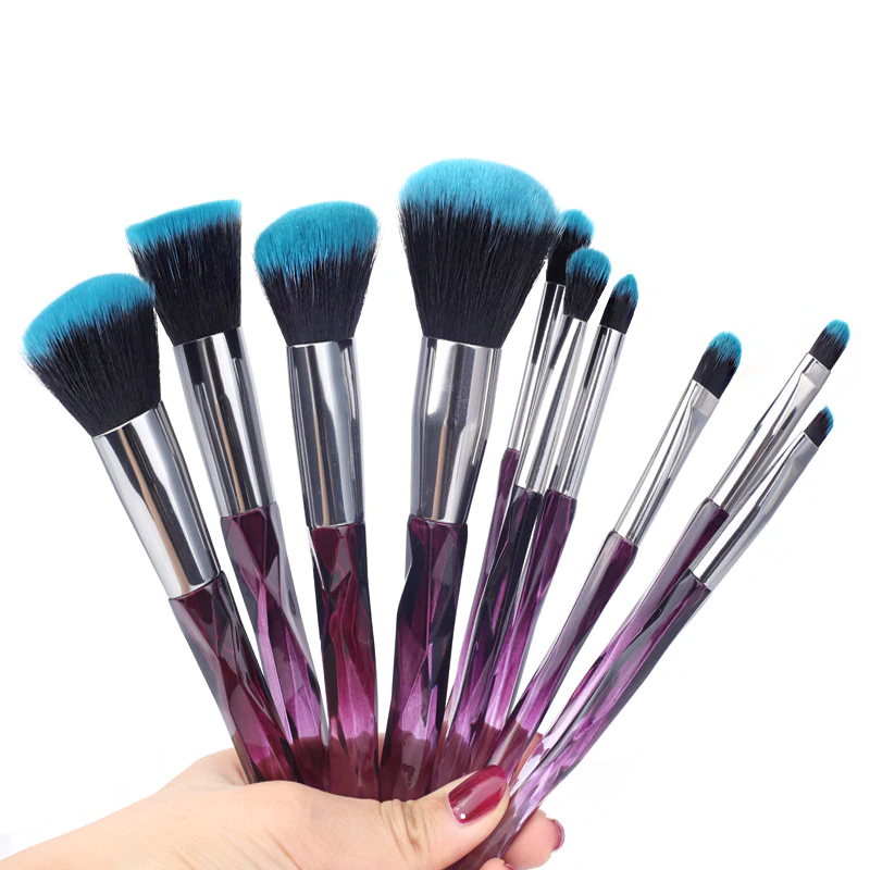 Queen Thangs 10-Piece Makeup Brush Set - Purple & Blue