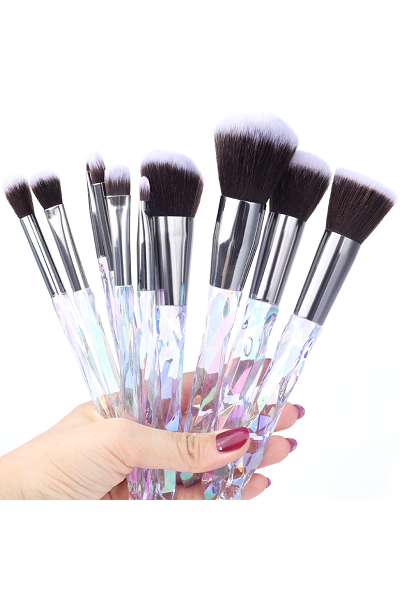Queen Thangs 10-Piece Makeup Brush Set - Opal & Black