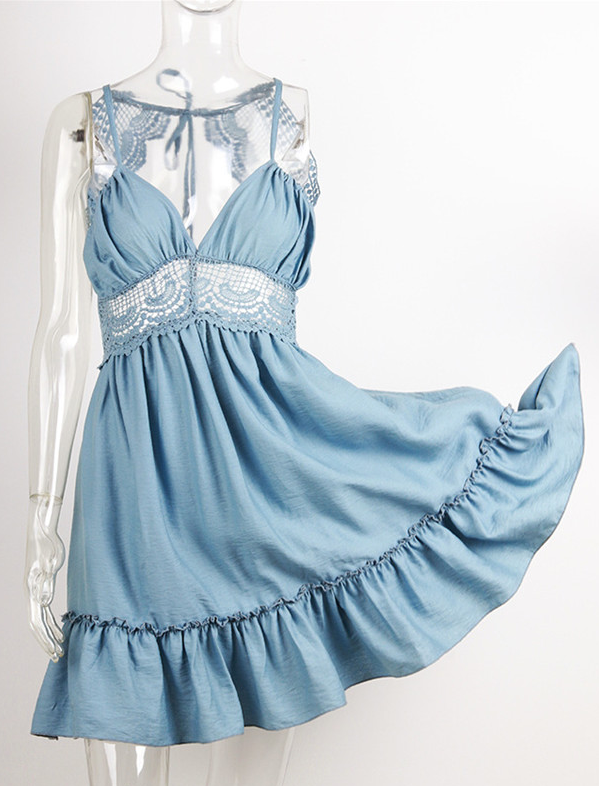 Forever & Always Backless Dress - Blue