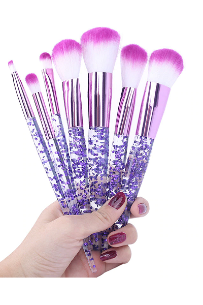 Stay Queening 7-Piece Makeup Brush Set - Purple