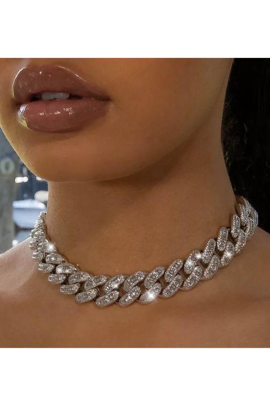 City Lights Jeweled Necklace - Silver