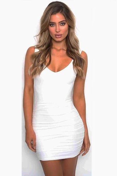 Never Leave My Side Backless Dress - White