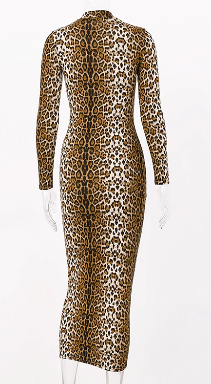 Wild Queen Midi Dress - Leopard - flyqueens