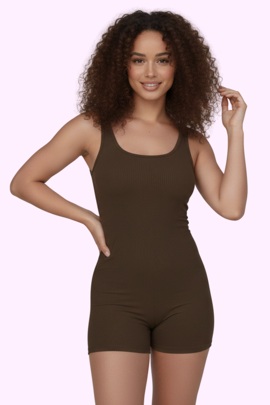 Stacks & Stares Romper - Brown
