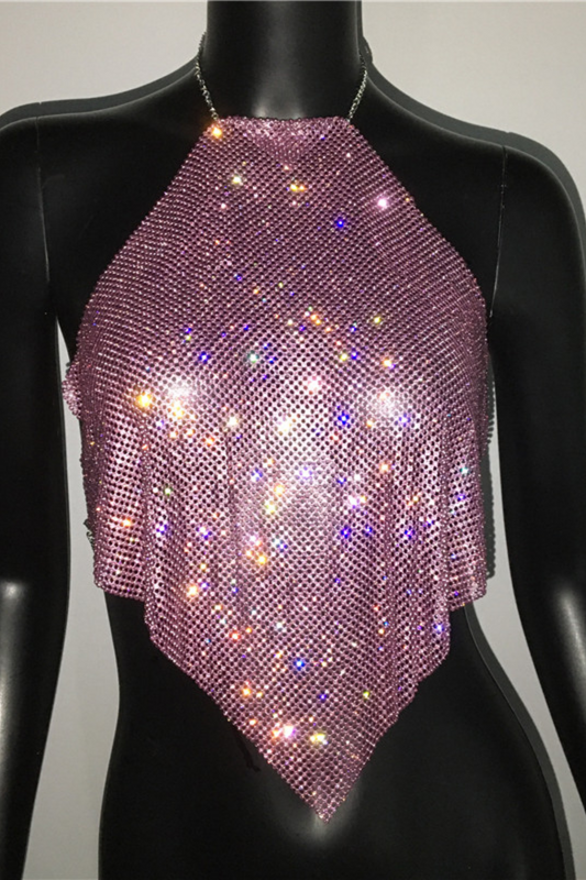 All Iced Up Jeweled Top - Pink