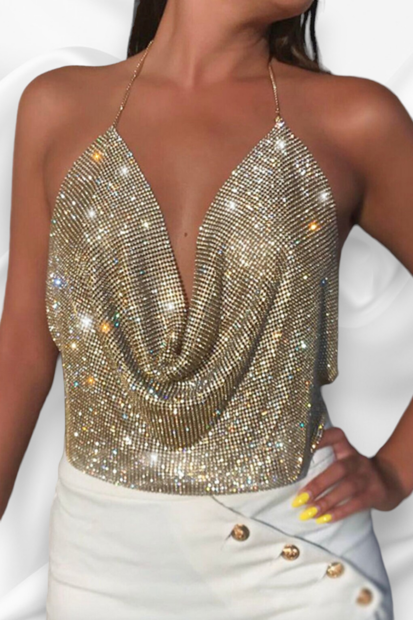 Draped in Perfection Top - Gold