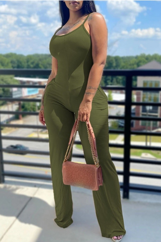 Spend Some Time Jumpsuit - Olive