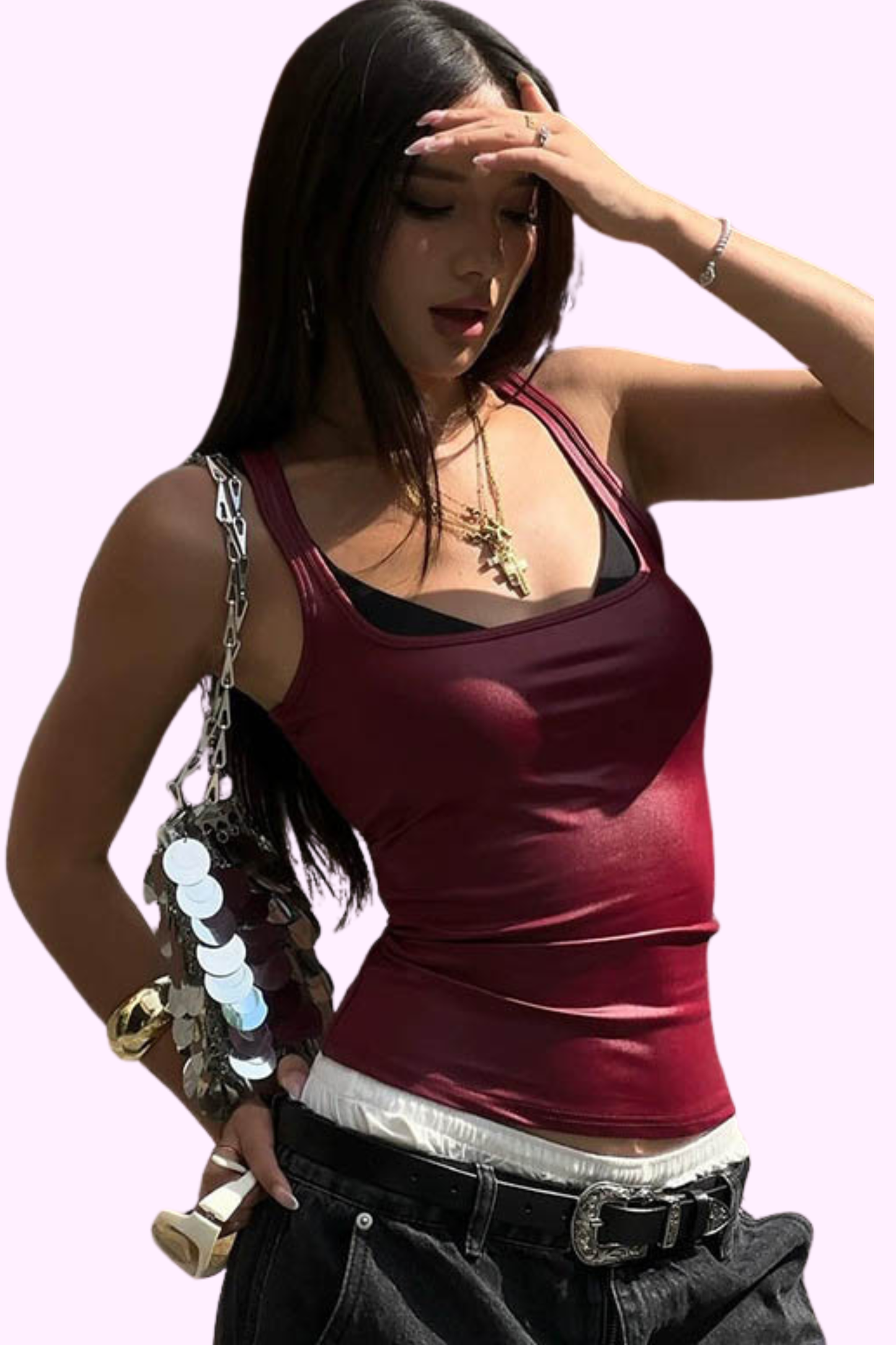 Glam & Goals Top - Dark Red