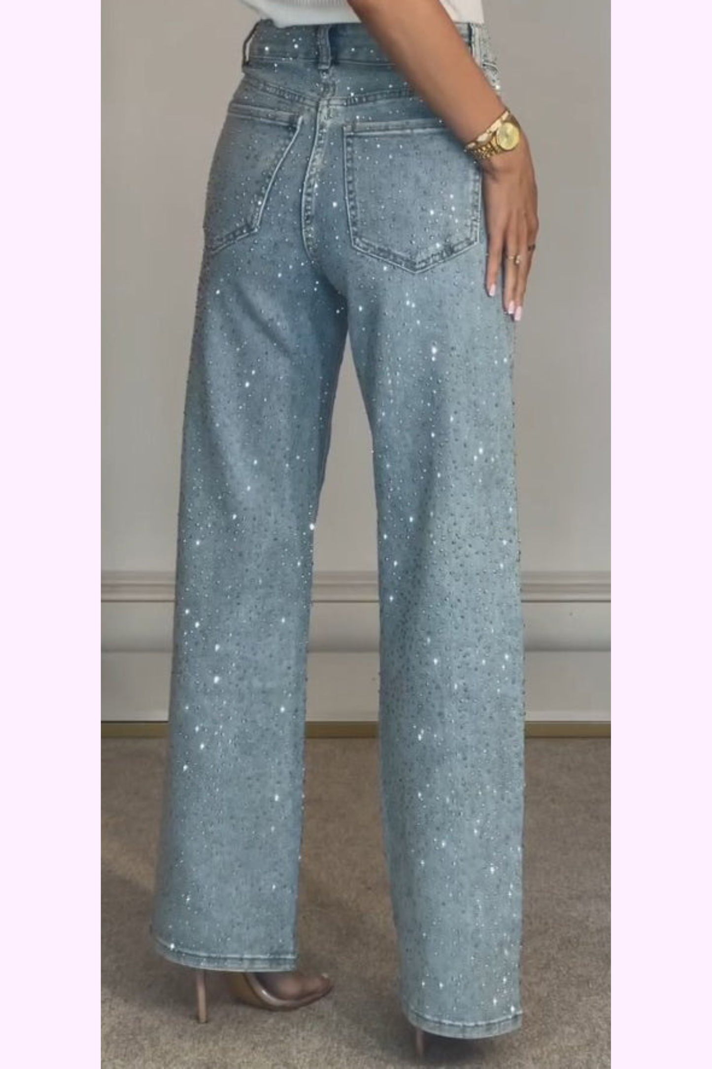 Diamond Aesthetic Jeans - Dark Blue