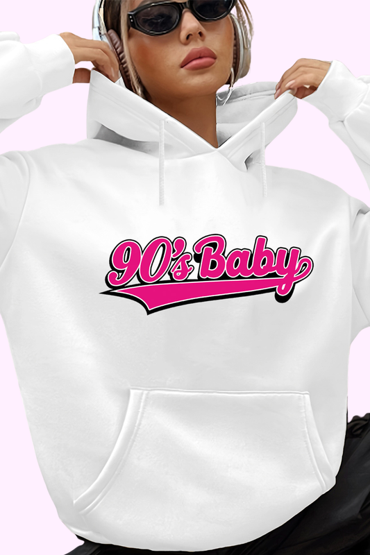 90s Baby Hoodie - White