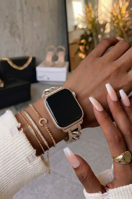 Bling Babe Apple Watch Band - Matte Silver