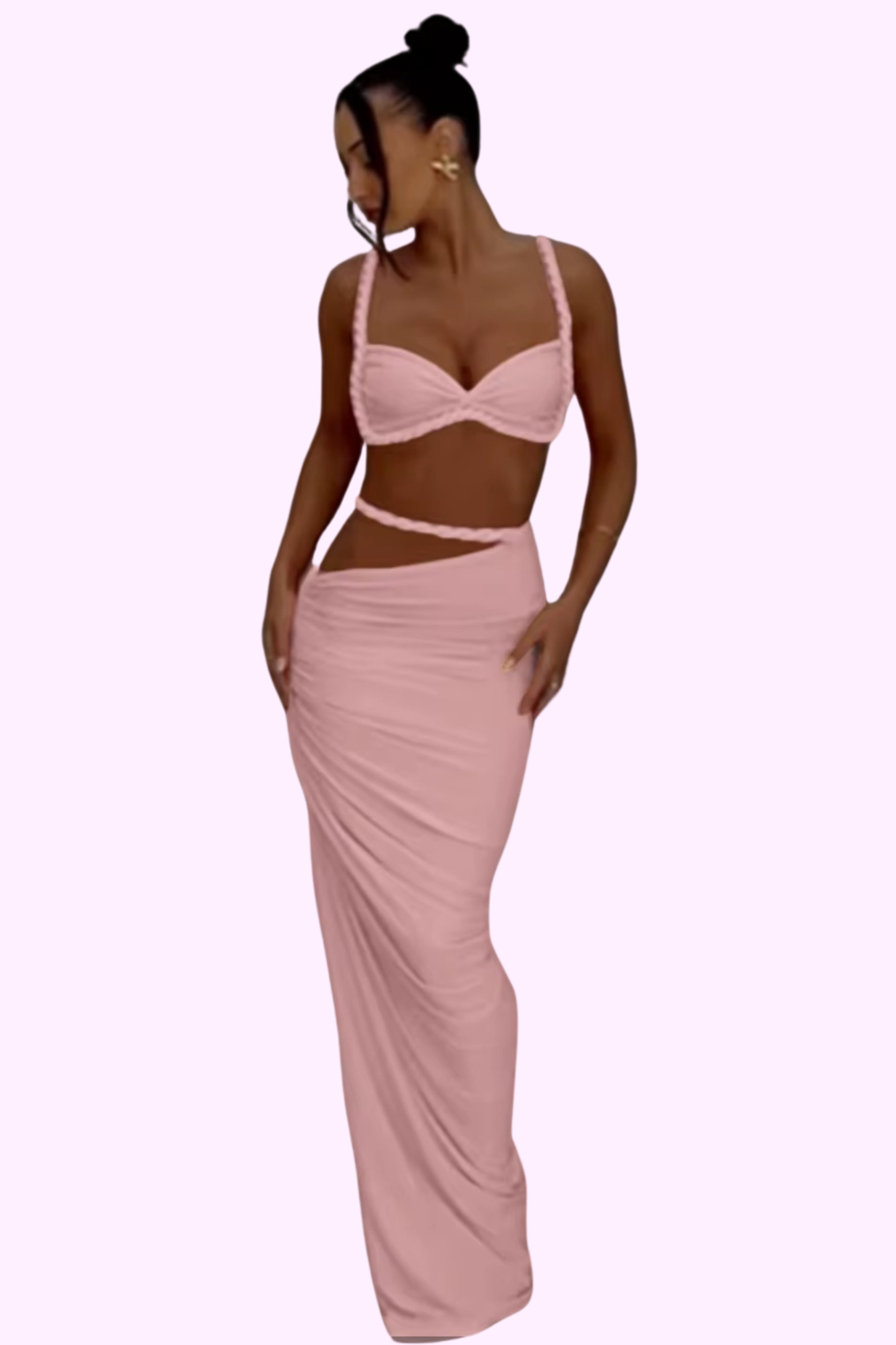 Badder Than Ever Dress Set - Light Pink