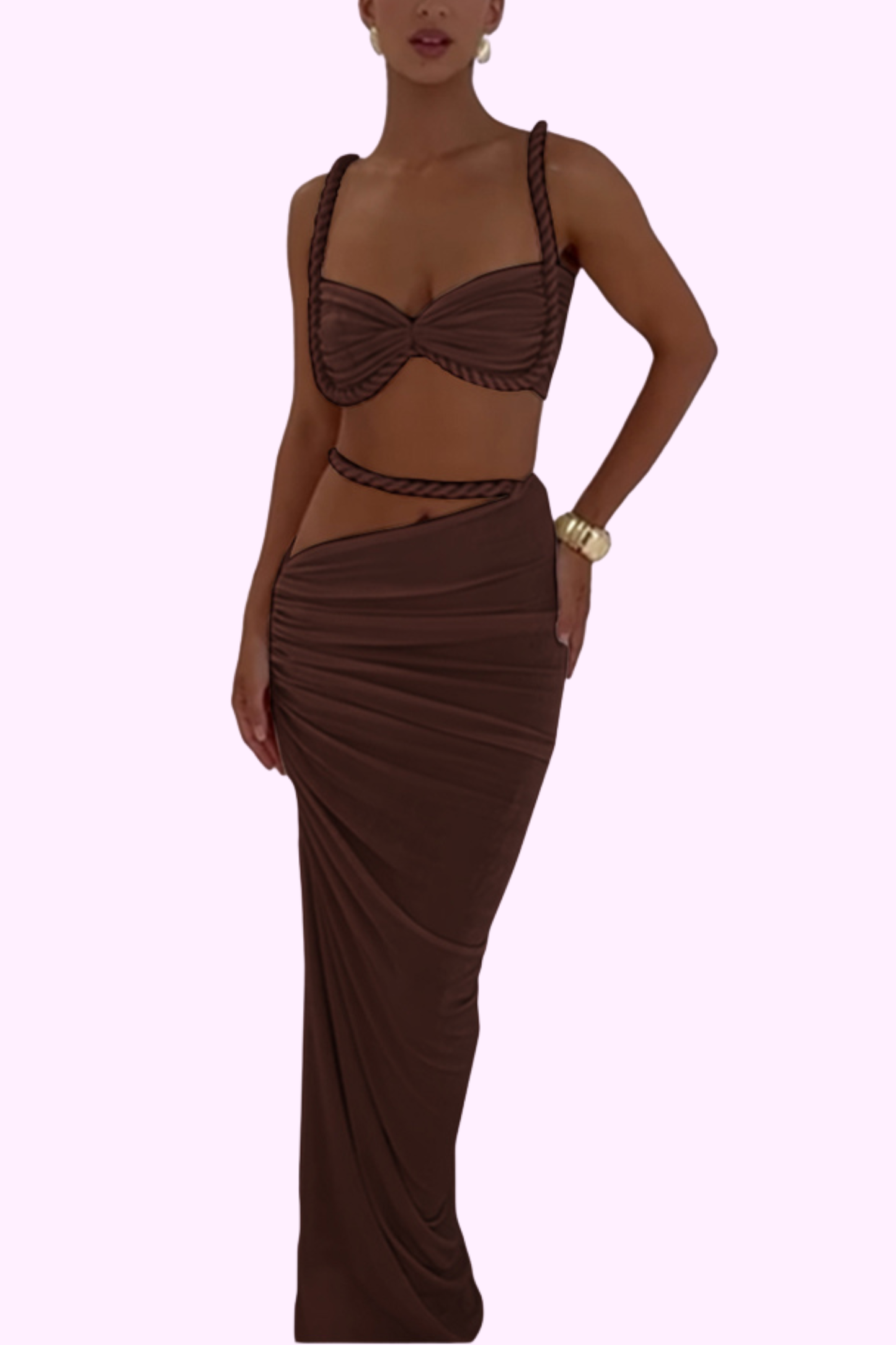 Badder Than Ever Dress Set - Brown
