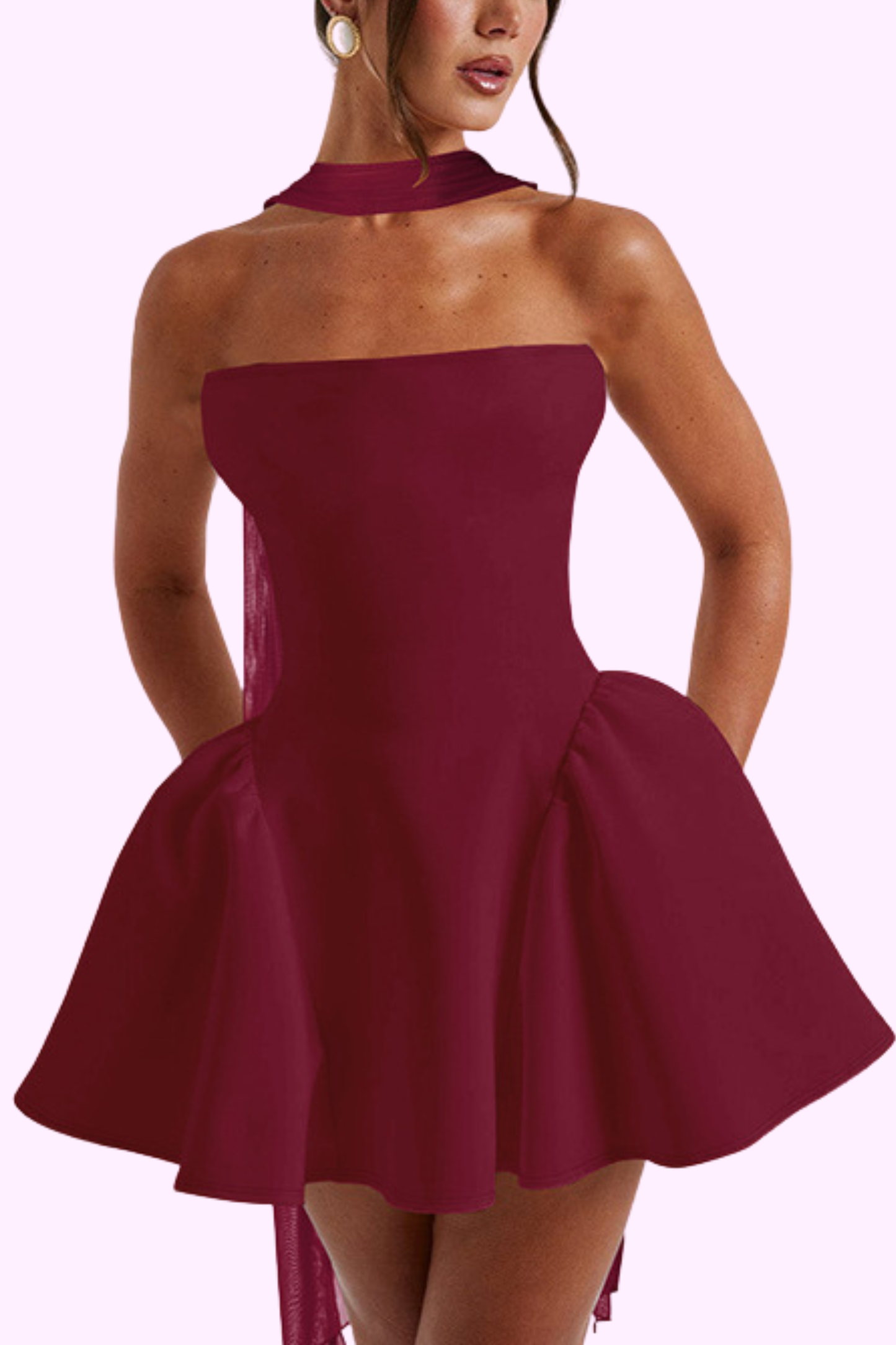 Million Dollar Mindset Dress - Dark Red