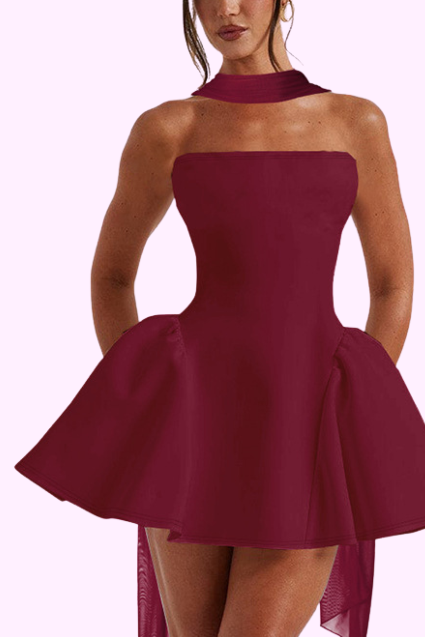 Million Dollar Mindset Dress - Dark Red