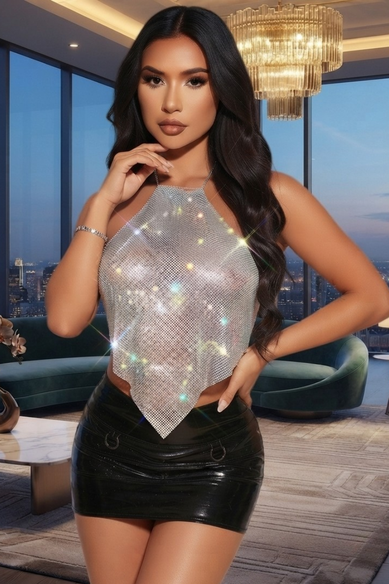 Money Moves Top - Silver