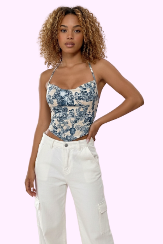 Floral Finesse Halter Top