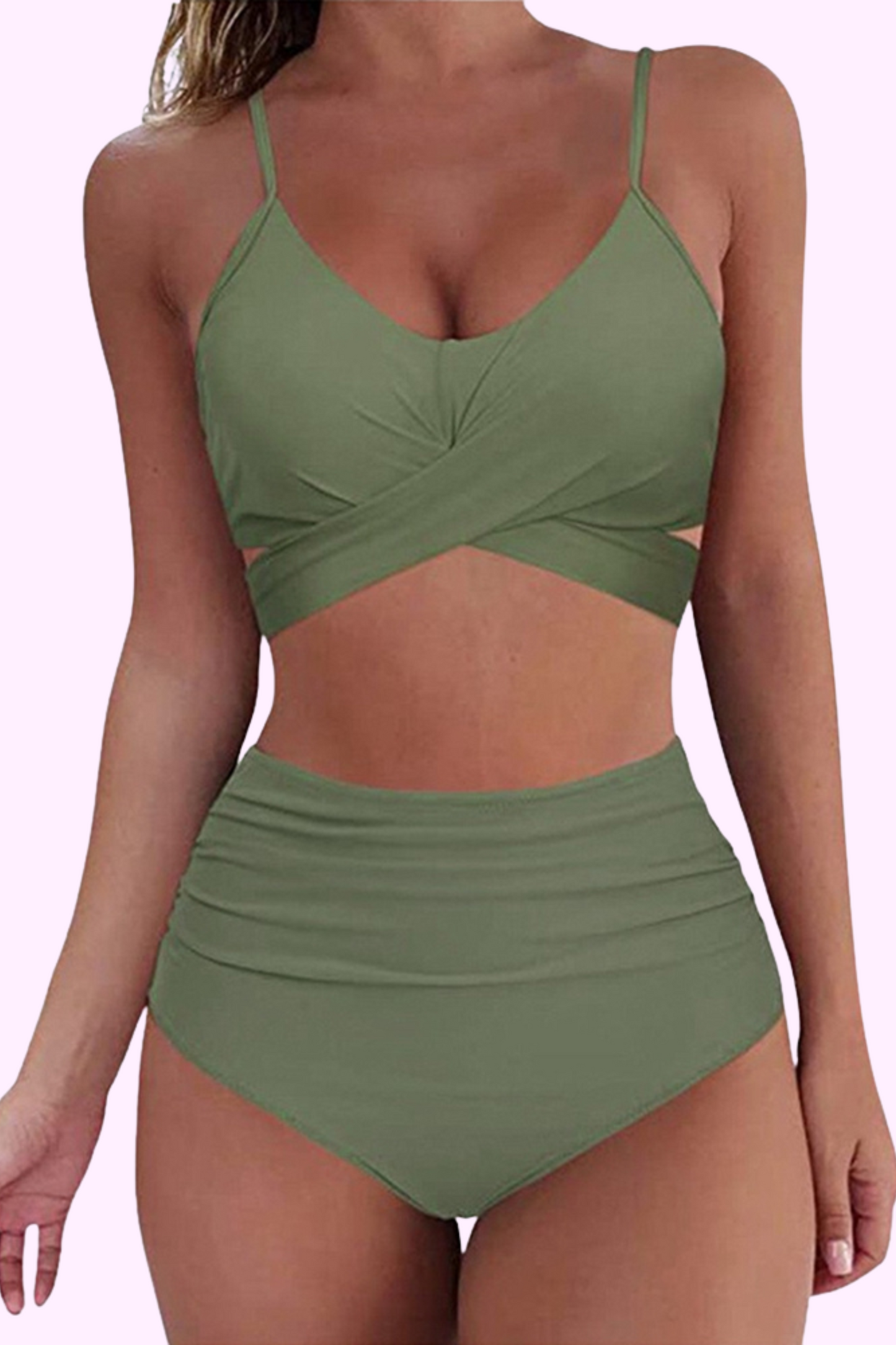 Olive U Long Time High-Waisted Bikini Set