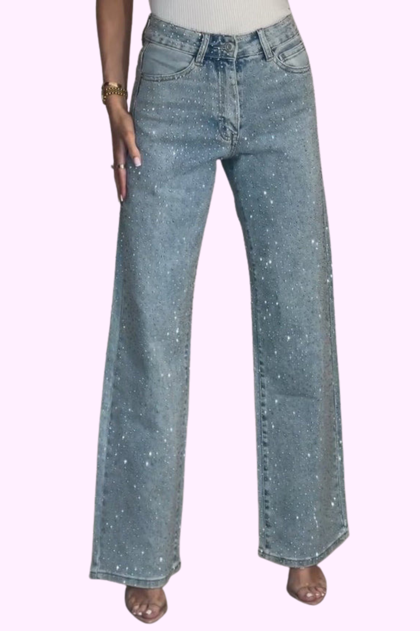 Diamond Aesthetic Jeans - Dark Blue