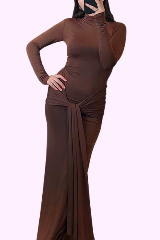 Wrap It Up Maxi Dress - Brown