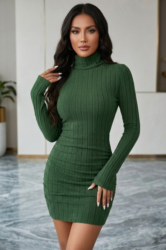 VIP Vibes Sweater Dress - Green