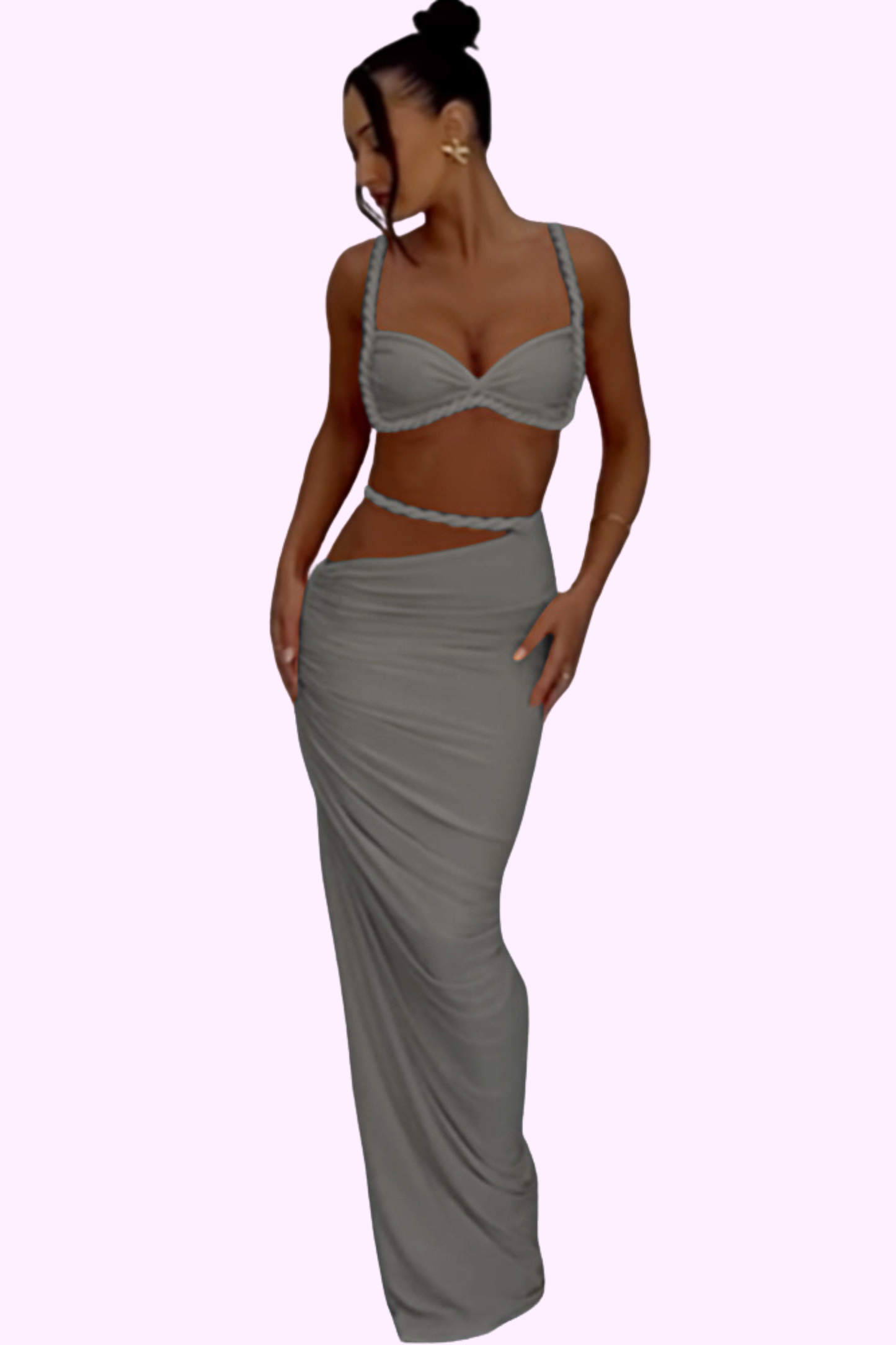 Badder Than Ever Dress Set - Grey