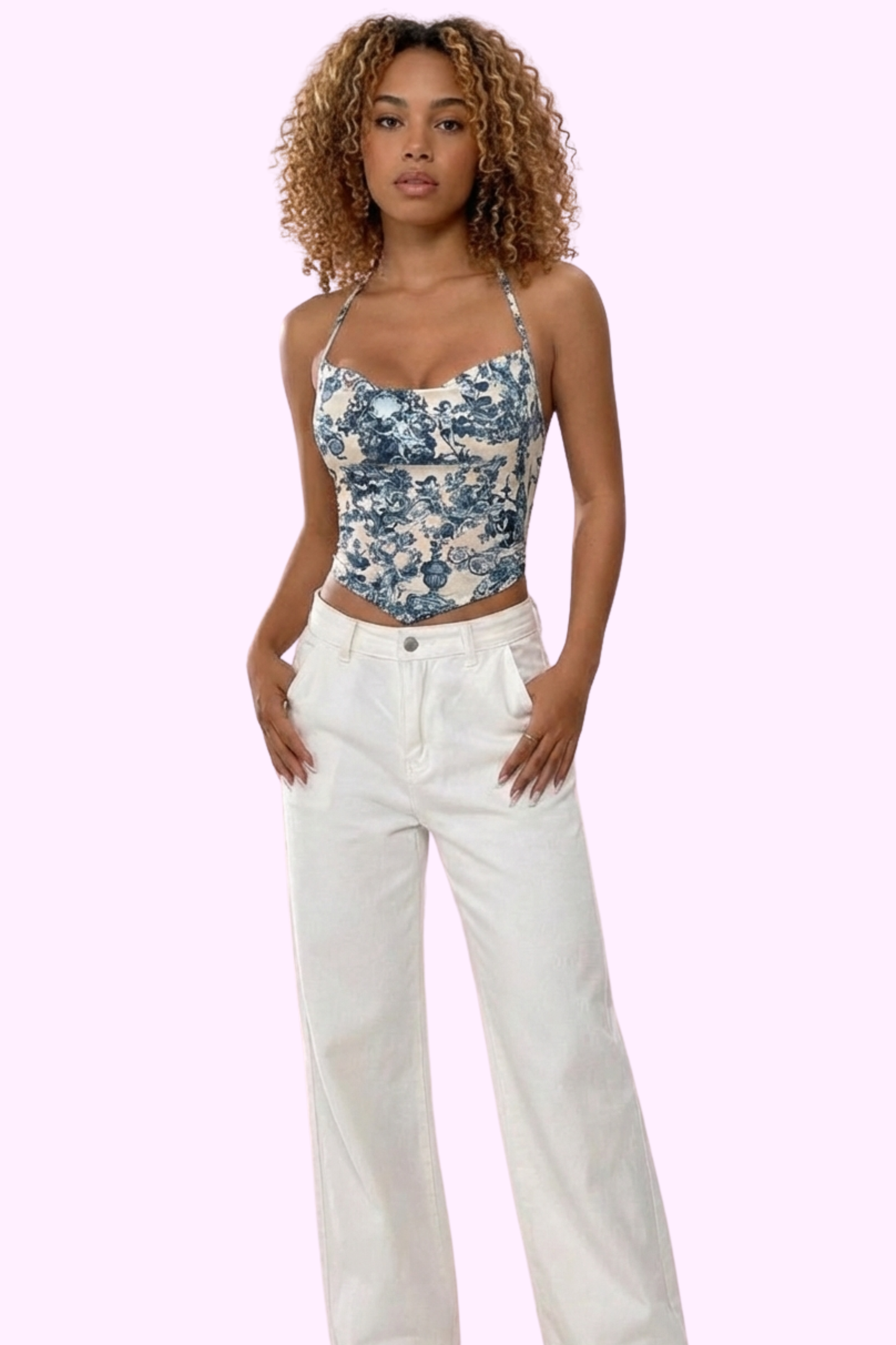 Floral Finesse Halter Top