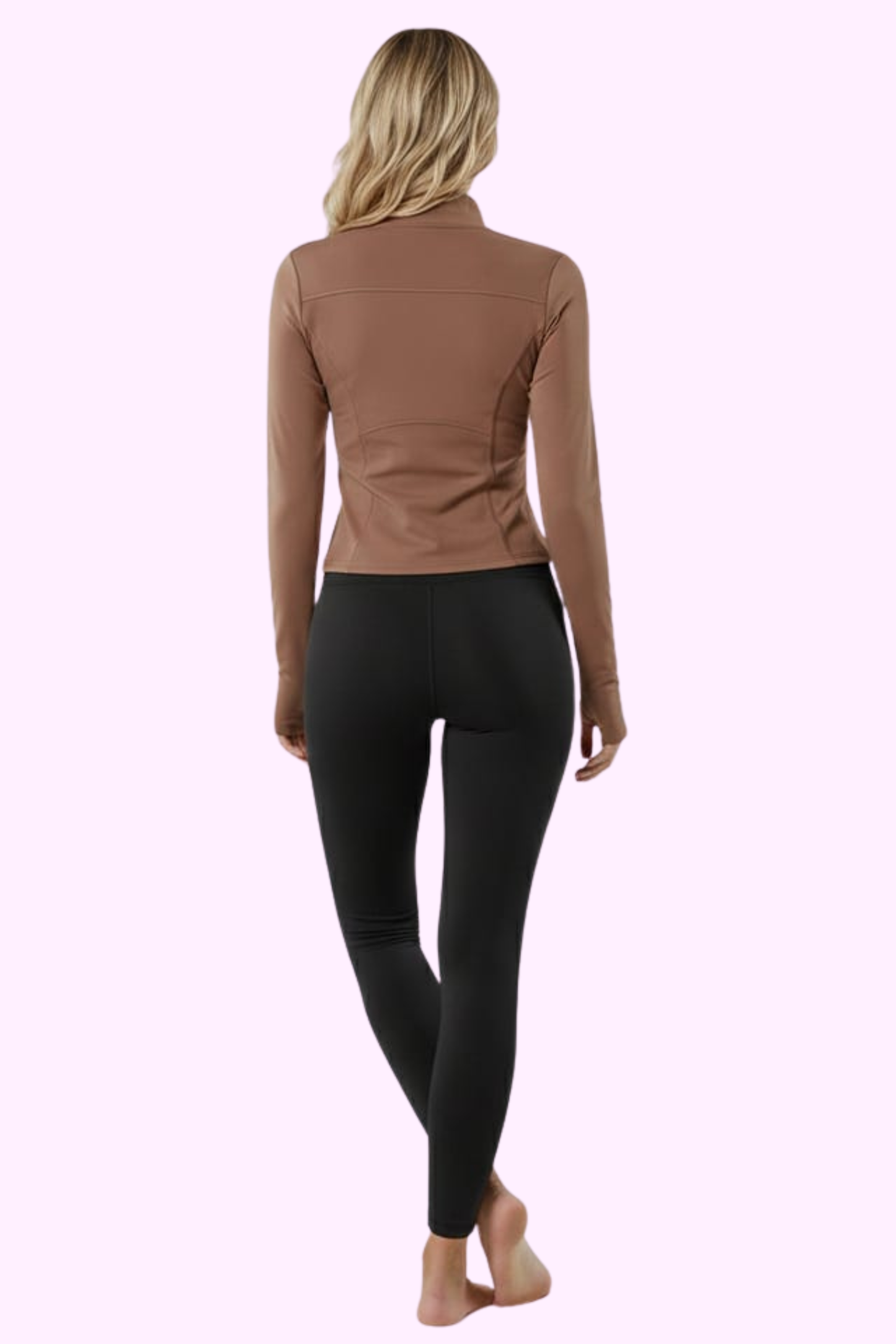Work It Zip Up Top - Brown