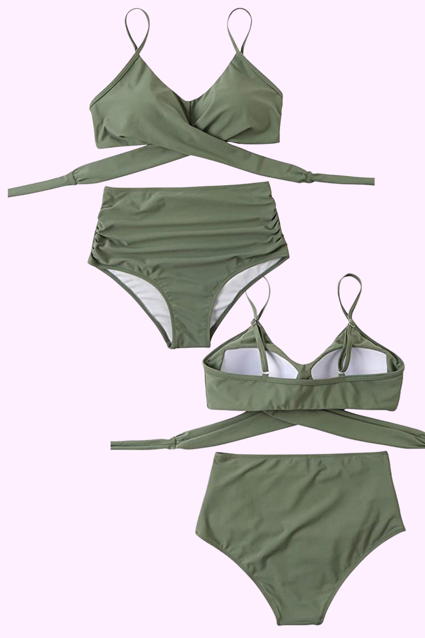 Olive U Long Time High-Waisted Bikini Set