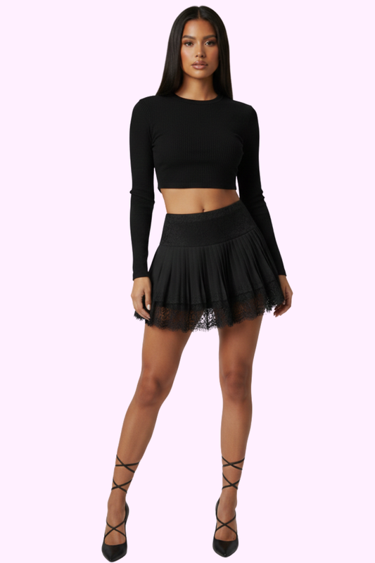 Pretty Savage Skirt - Black - flyqueens