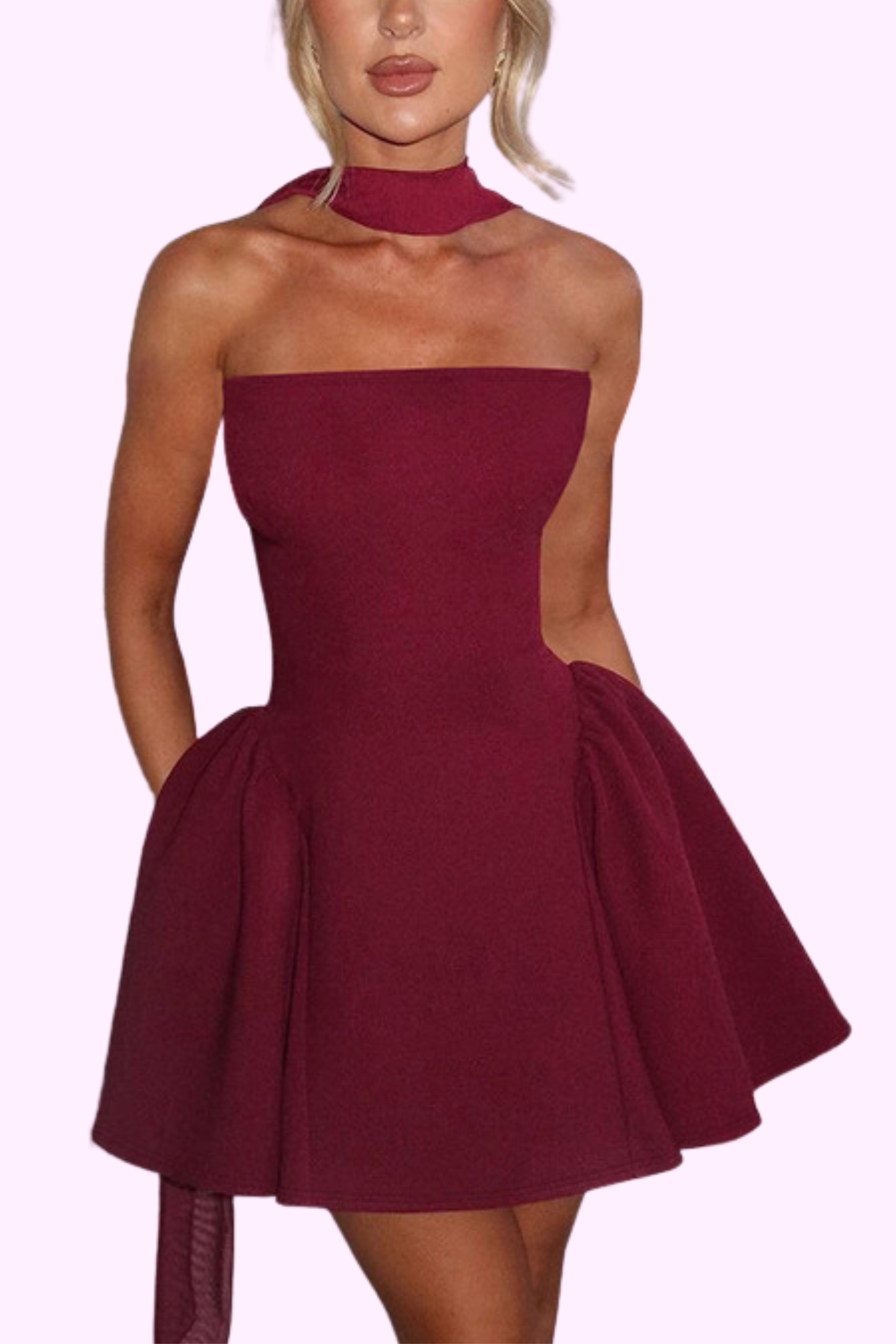 Million Dollar Mindset Dress - Dark Red
