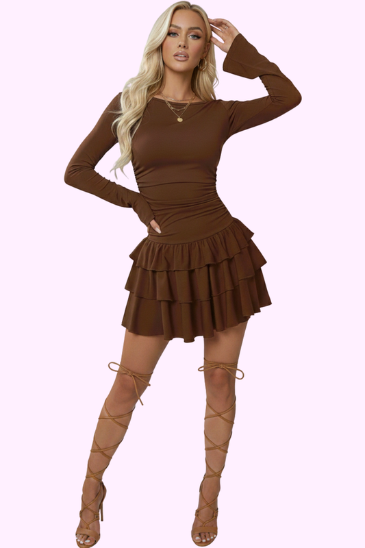 Downtown Doll Dress - Brown