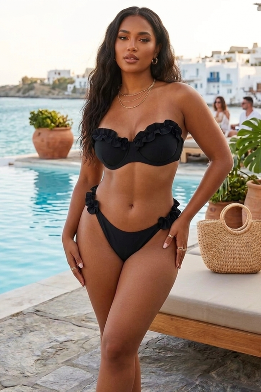 Beachy Babe Bikini Set - Black