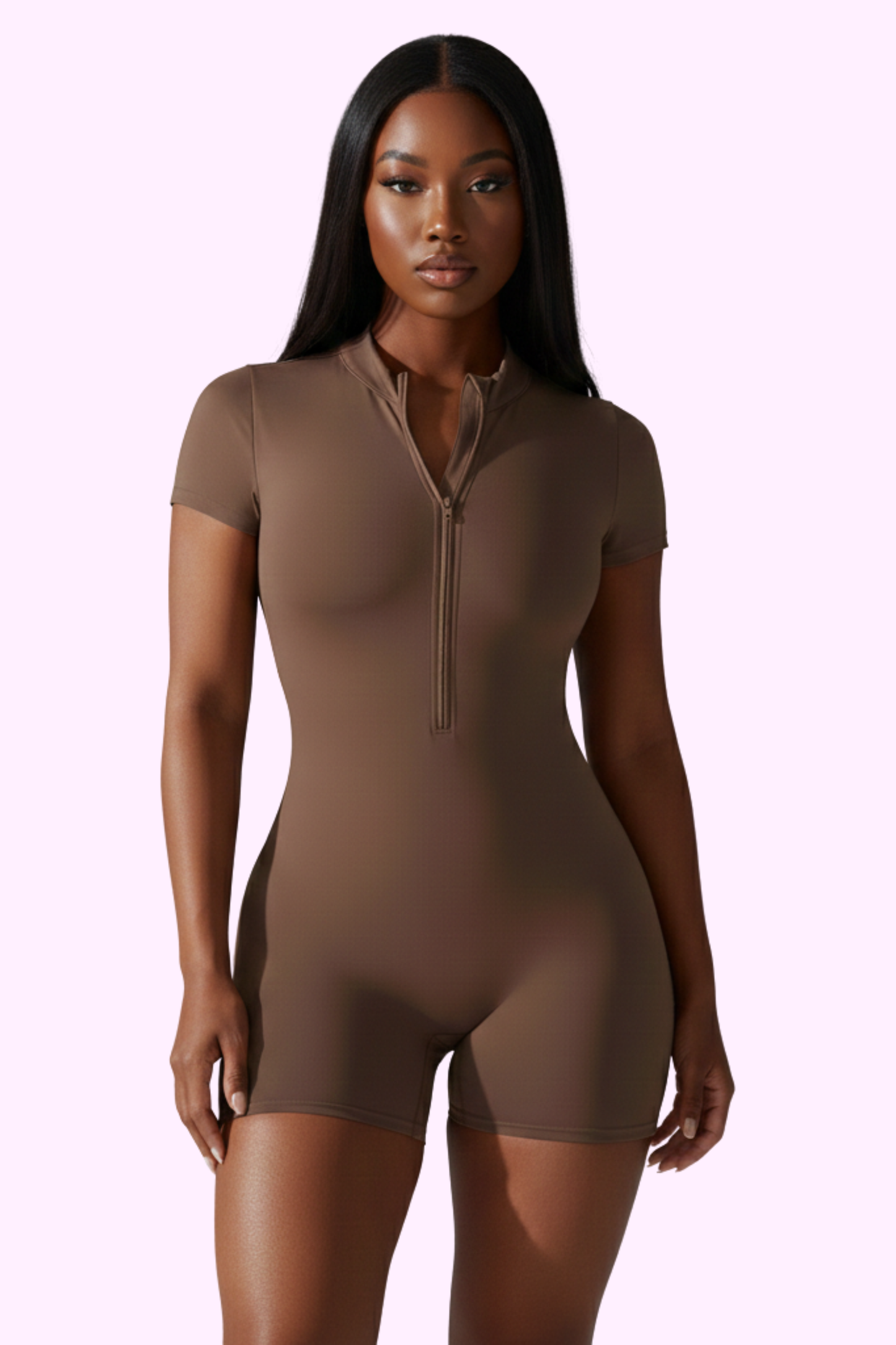 Flex On Em Active Romper - Brown