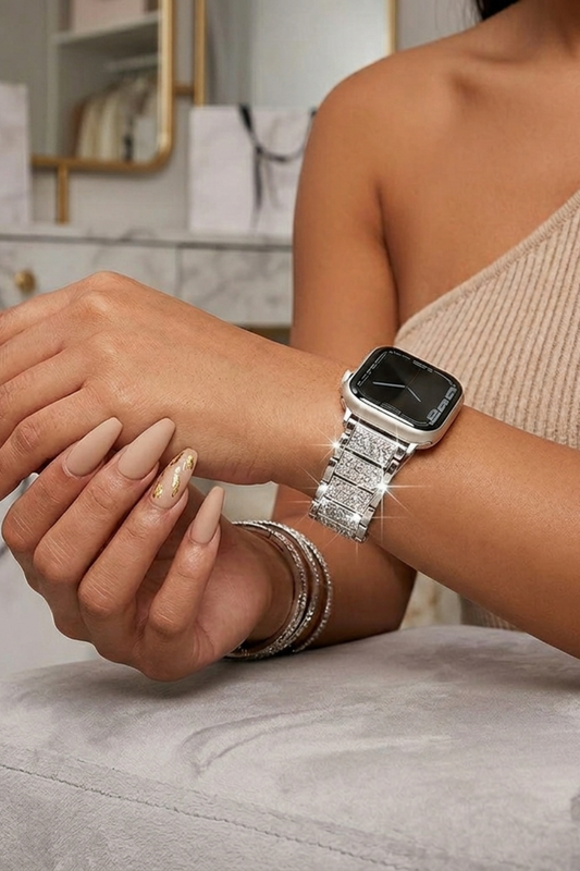 Sparkly Sweetie Apple Watch Band - Silver