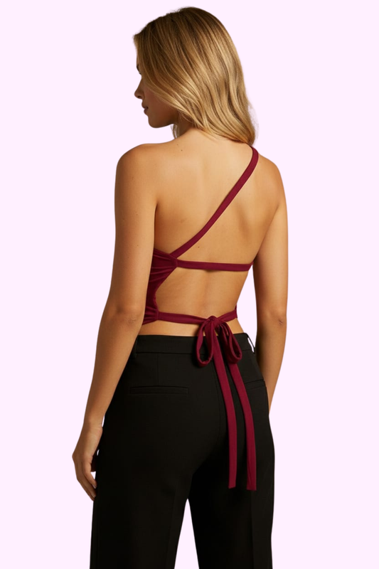 Stay Staring Top - Burgundy