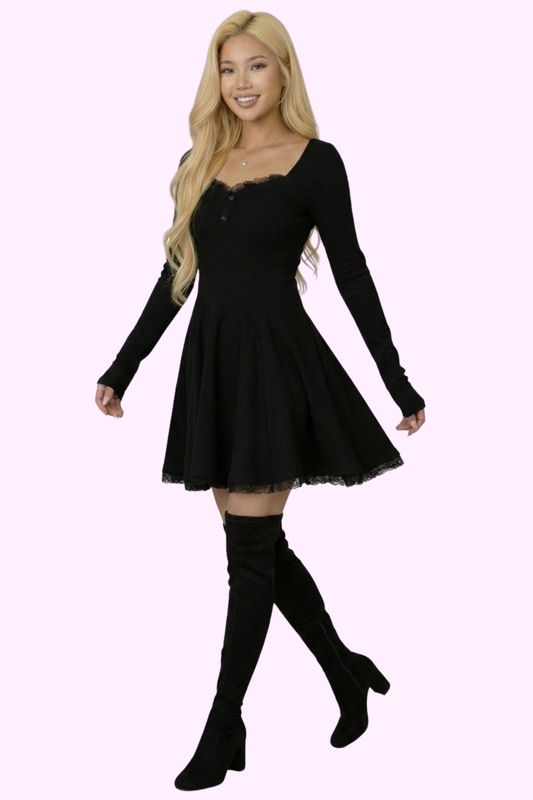 Lil Flirt Dress - Black