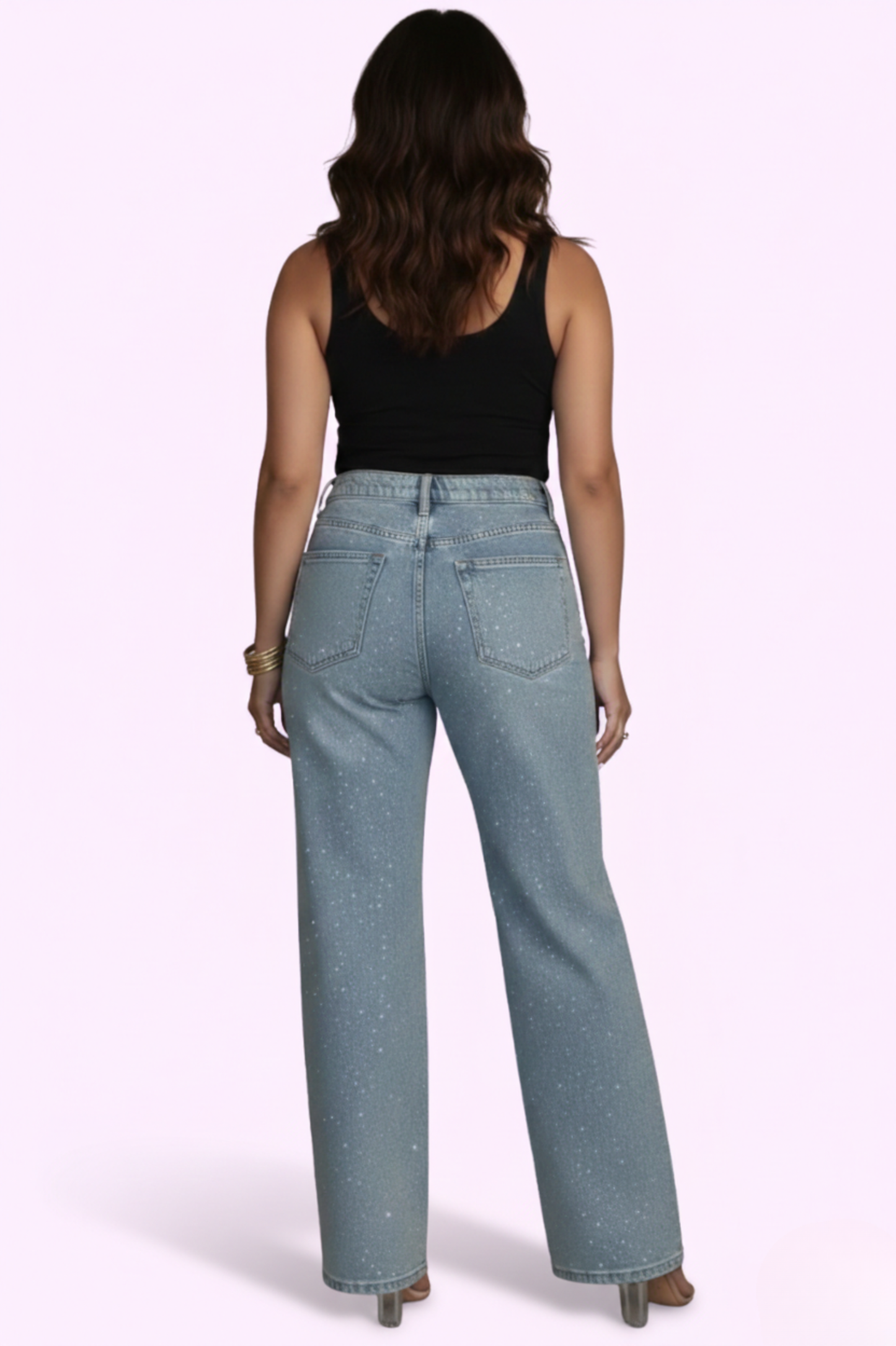 Diamond Aesthetic Jeans - Dark Blue