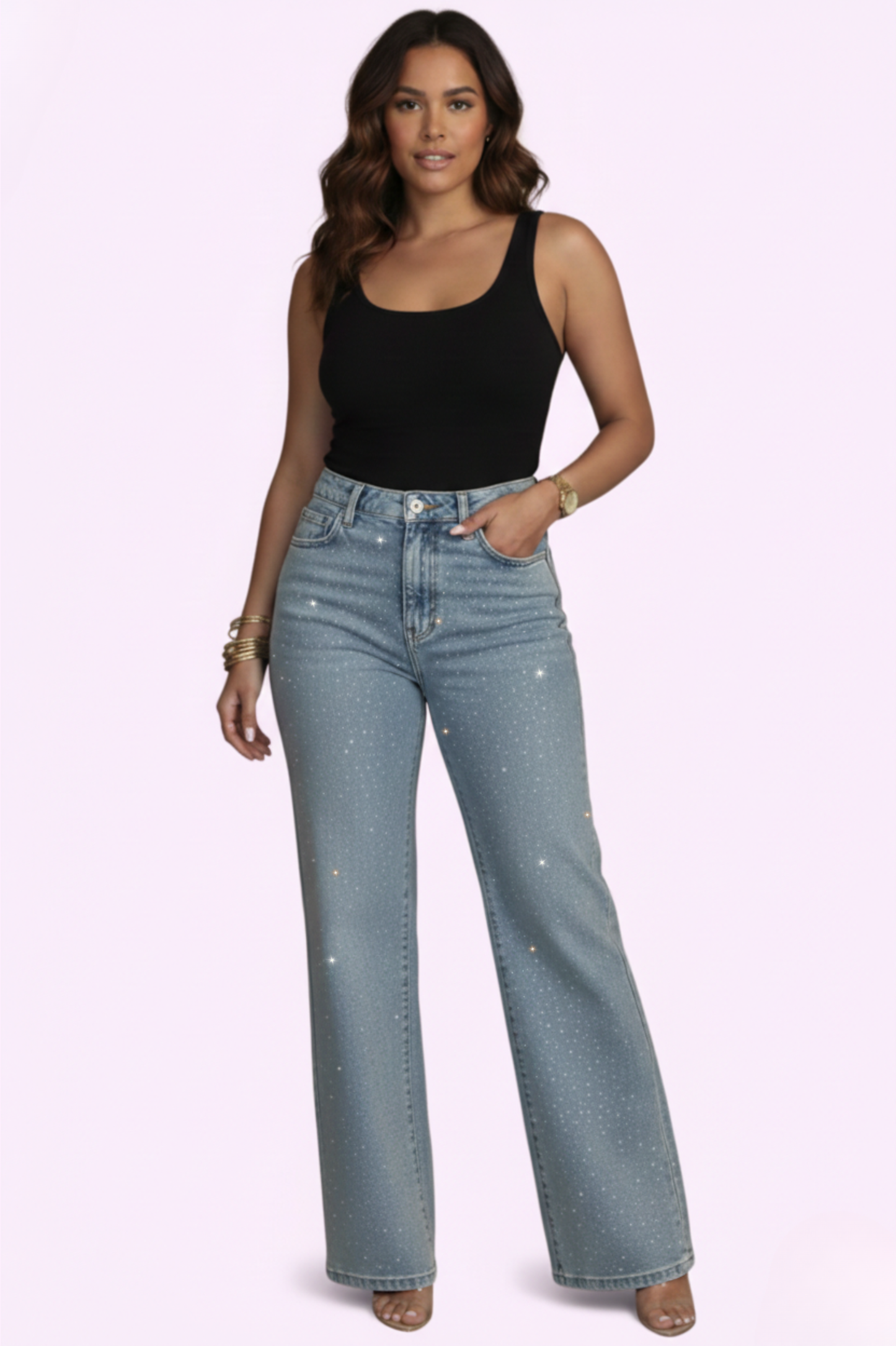 Diamond Aesthetic Jeans - Blue