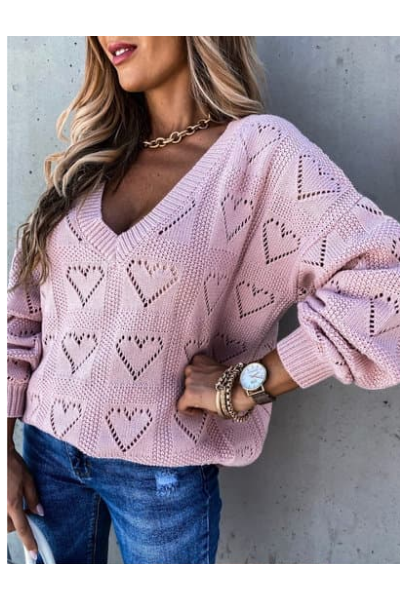 Fall in Love Sweater - Pink