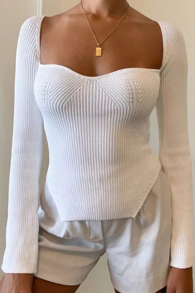 Babe All Day Sweater - White